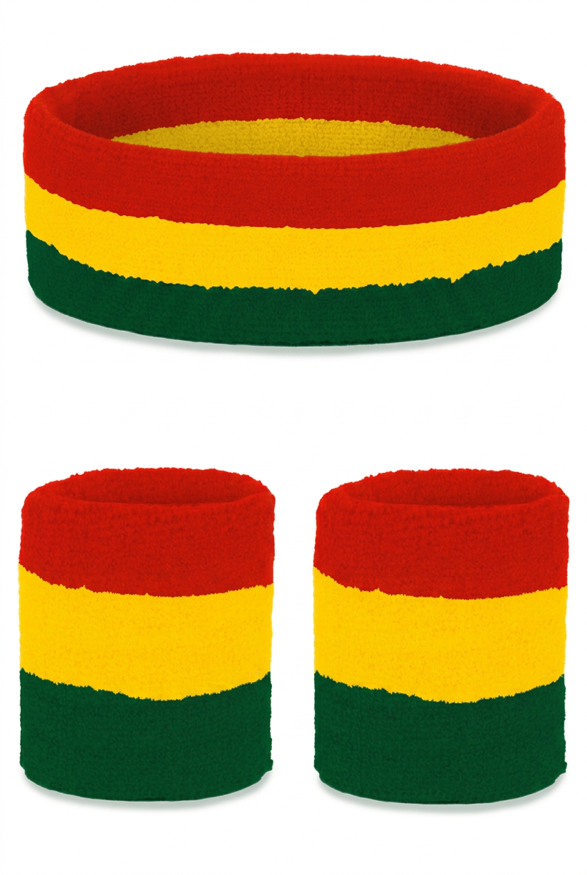 Carnavalsset met hoofdband boven en twee polsbandjes onder
