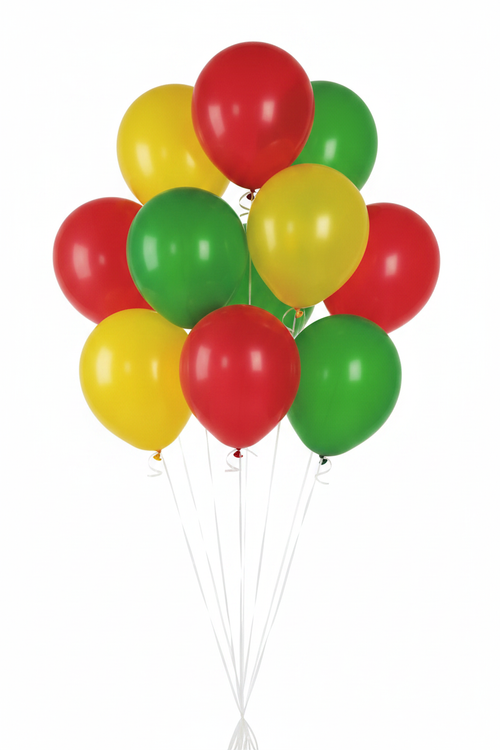 Kleine bos ballonnen rood geel groen