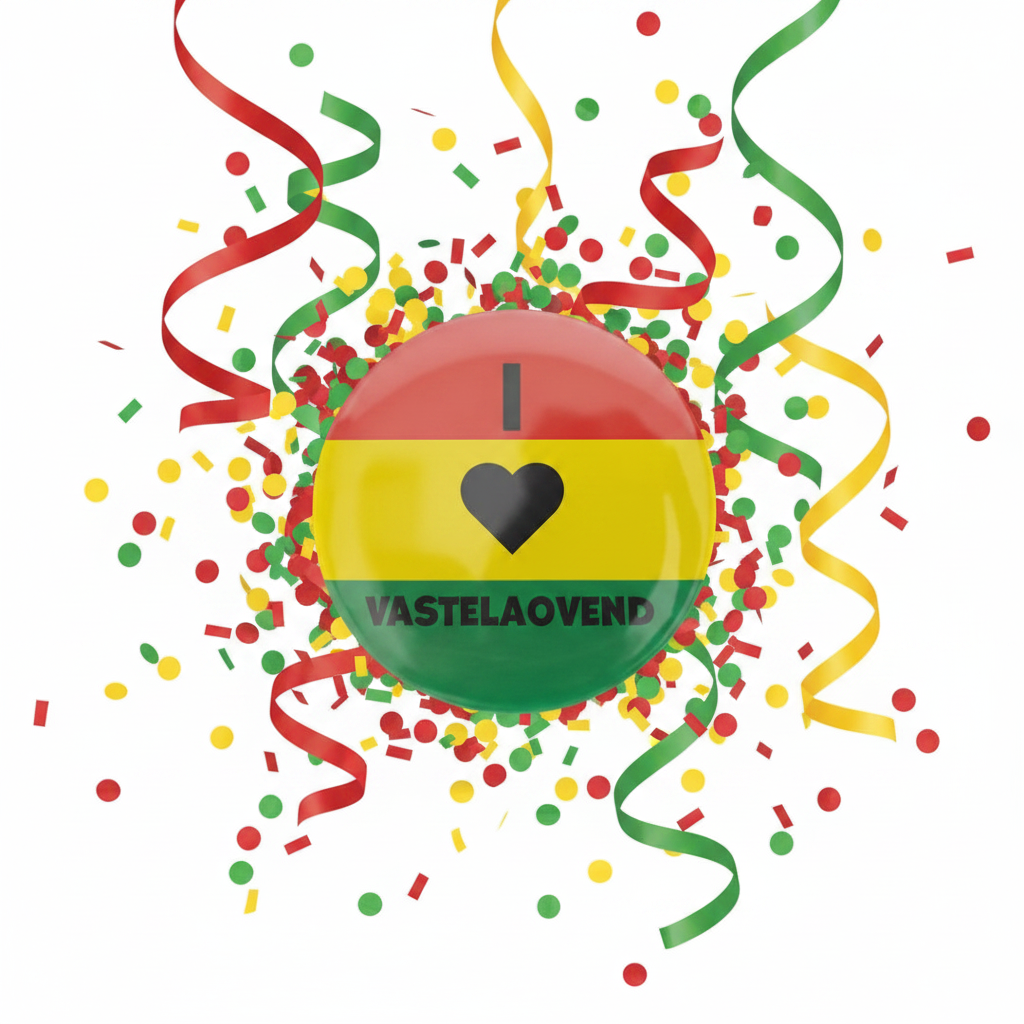 Vastelaovend button met confetti